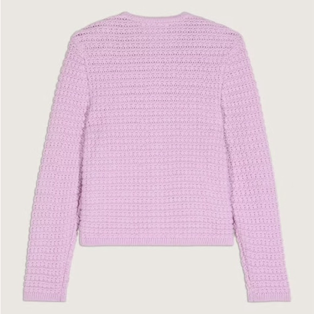 NEW Ba&sh Bash Gaspard Tweed Cardigan Jacket In Purple Lilac | size 2 / M - Picture 5 of 13